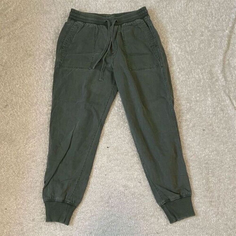 Women's Gap Olive Green Jogger Pants Elastic Waist Drawstring Pockets Size S